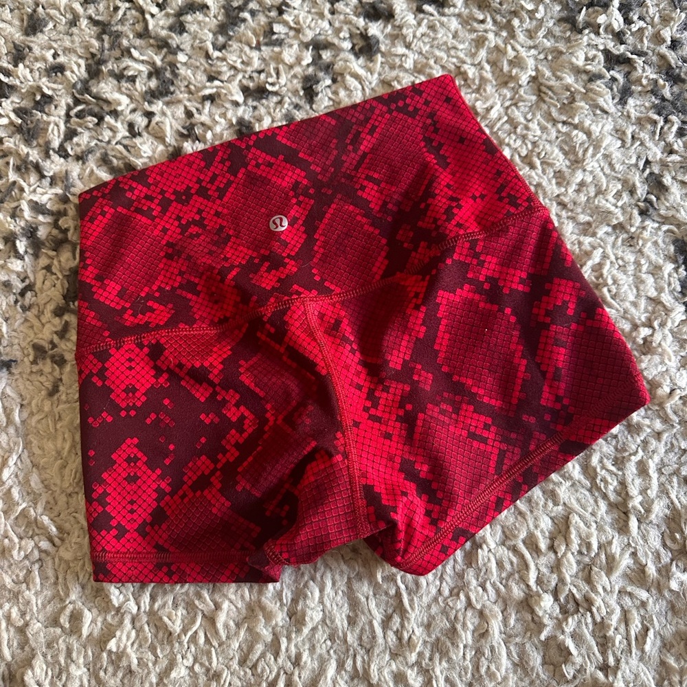 Lululemon Red Python Yoga Shorts - image 5